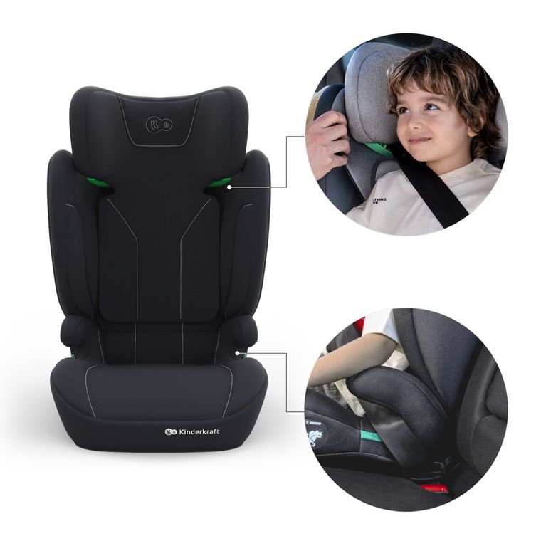 Kinderkraft, I-Spark 2 Plus, i-Size, fotelik samochodowy, black, 100-150 cm