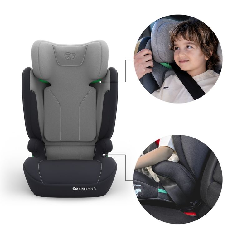 Kinderkraft, I-Spark 2 Plus, i-Size, fotelik samochodowy, grey, 100-150 cm