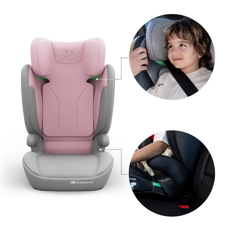 Kinderkraft, I-Spark 2 Plus, i-Size, fotelik samochodowy, pink, 100-150 cm