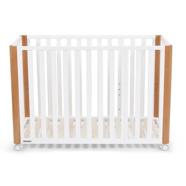 Kinderkraft, Koya, łóżeczko niemowlęce z funkcją kojca + materac, White