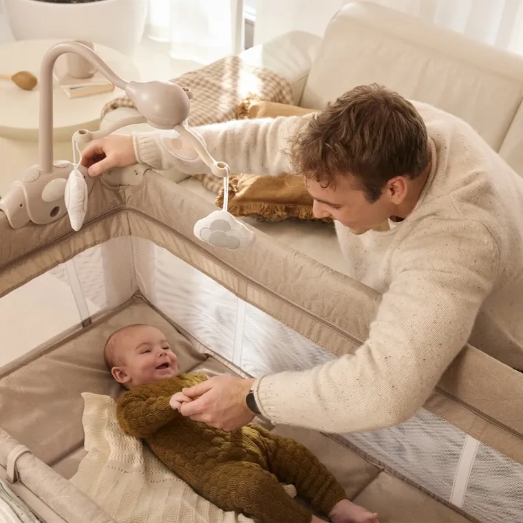 Kinderkraft, Leody Up, łóżeczko turystyczne, grey