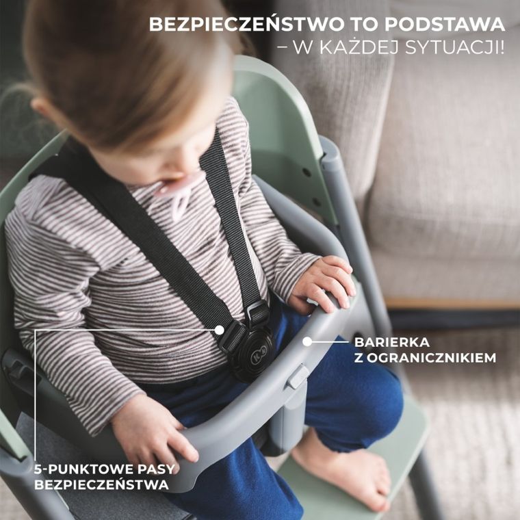 Kinderkraft, Livy, krzesełko do karmienia 3w1, olive green