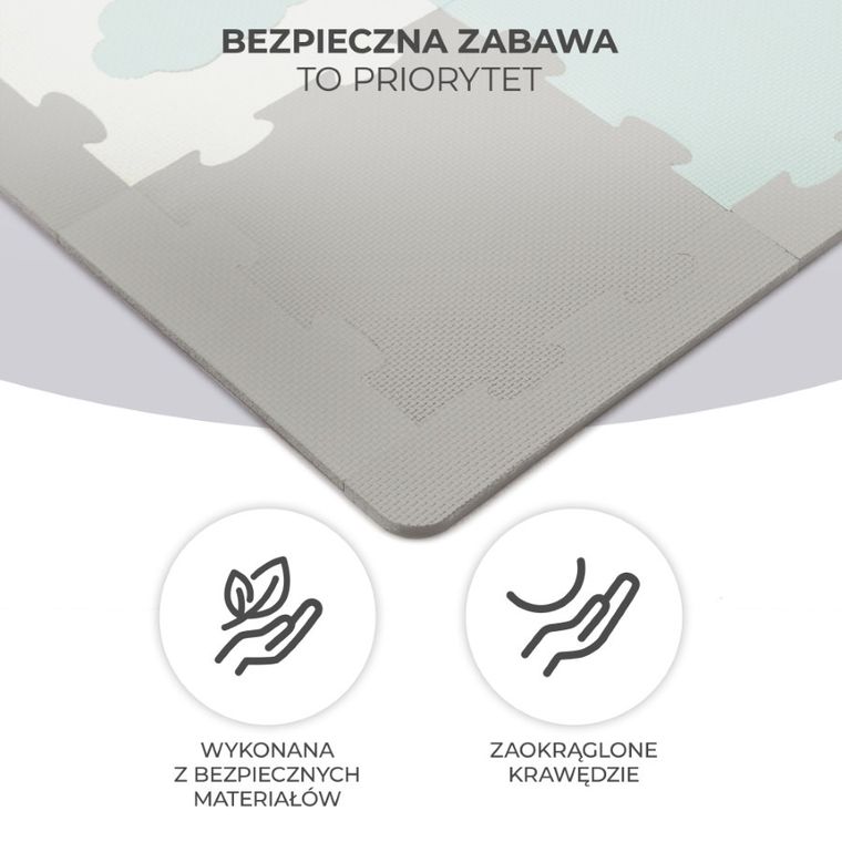 Kinderkraft, Luno, mata piankowa, puzzle, mint