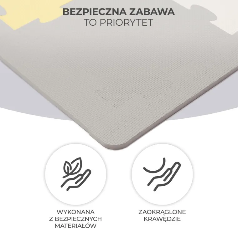 Kinderkraft, Luno, mata piankowa, puzzle, Yellow