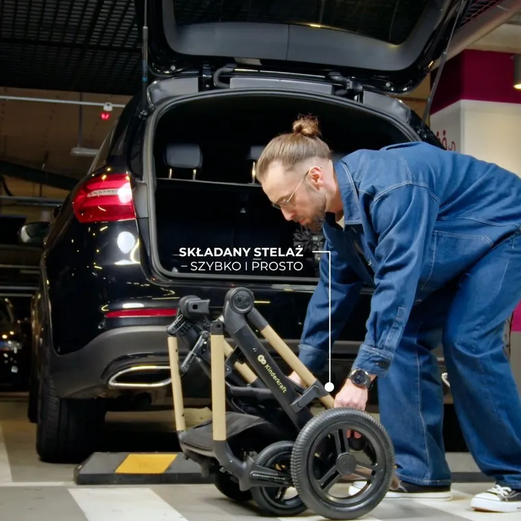 Kinderkraft, Moov 2 XL Air, wózek wielofunkcyjny, Pure Black