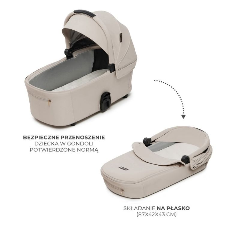 Kinderkraft, Nea 2, wózek wielofunkcyjny 2w1, Soft Beige
