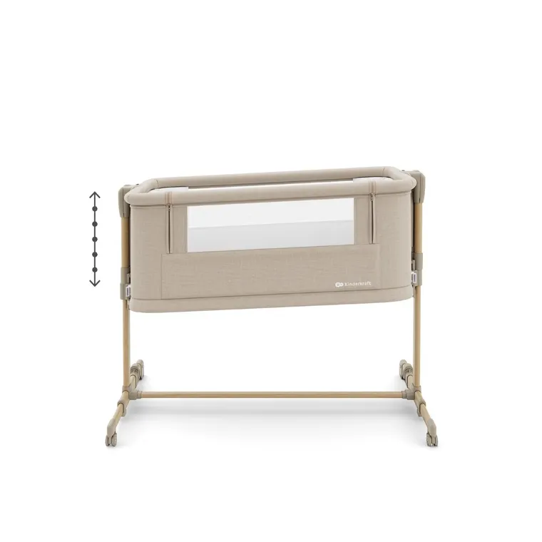 Kinderkraft, Nestee Grow 2, łóżeczko dostawne, beige wood