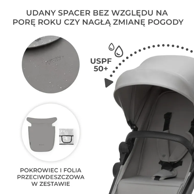 Kinderkraft, Newly 3in1 Mink Pro, wózek wielofunkcyjny, Moonlight Grey