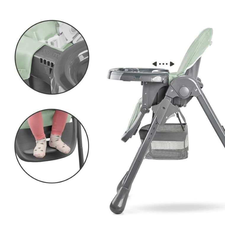 Kinderkraft, Tastee, krzesełko do karmienia, Rose