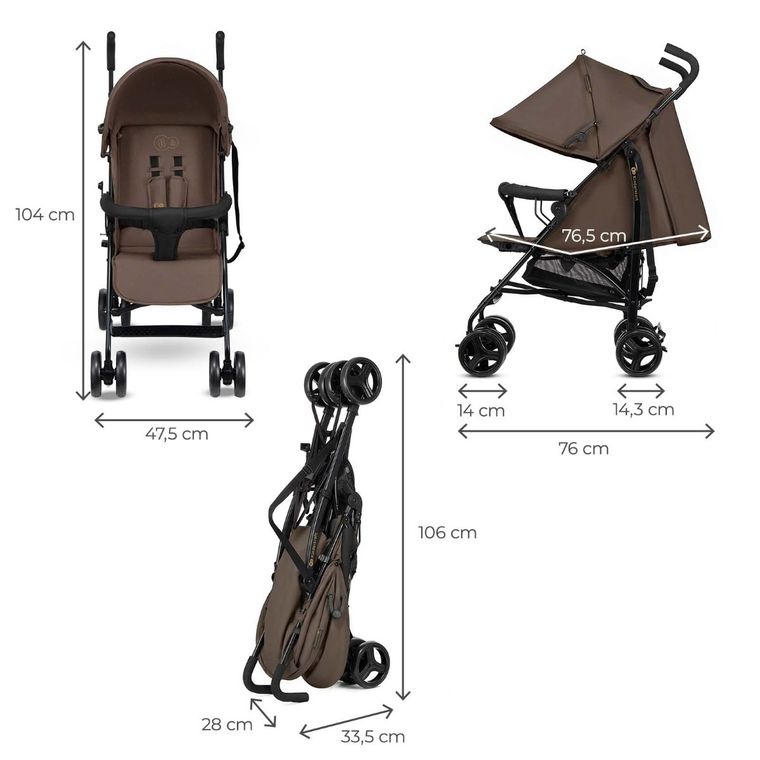 Kinderkraft, Tik, wózek spacerowy, velvet, Mocca