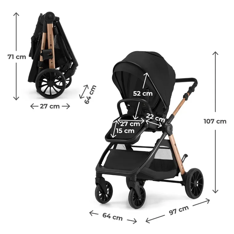 Kinderkraft, Vesto 2, wózek spacerowy, black