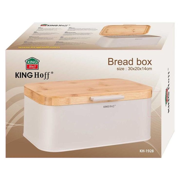 Kinghoff, chlebak z bambusową pokrywą, stalowy, kh-1928