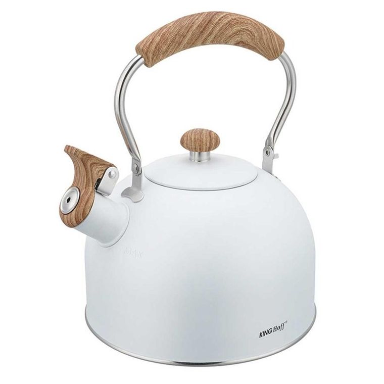 Kinghoff, czajnik z gwizdkiem, biały, 2,5l