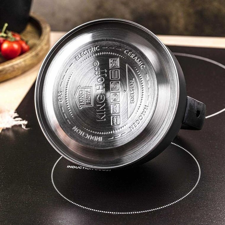 Kinghoff, czajnik z gwizdkiem, czarny mat, 1,5l