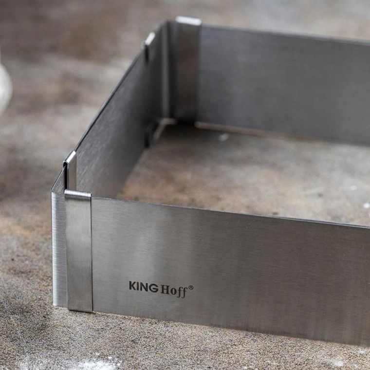 Kinghoff, forma regulowana, rant do ciast tortów, kwadratowa