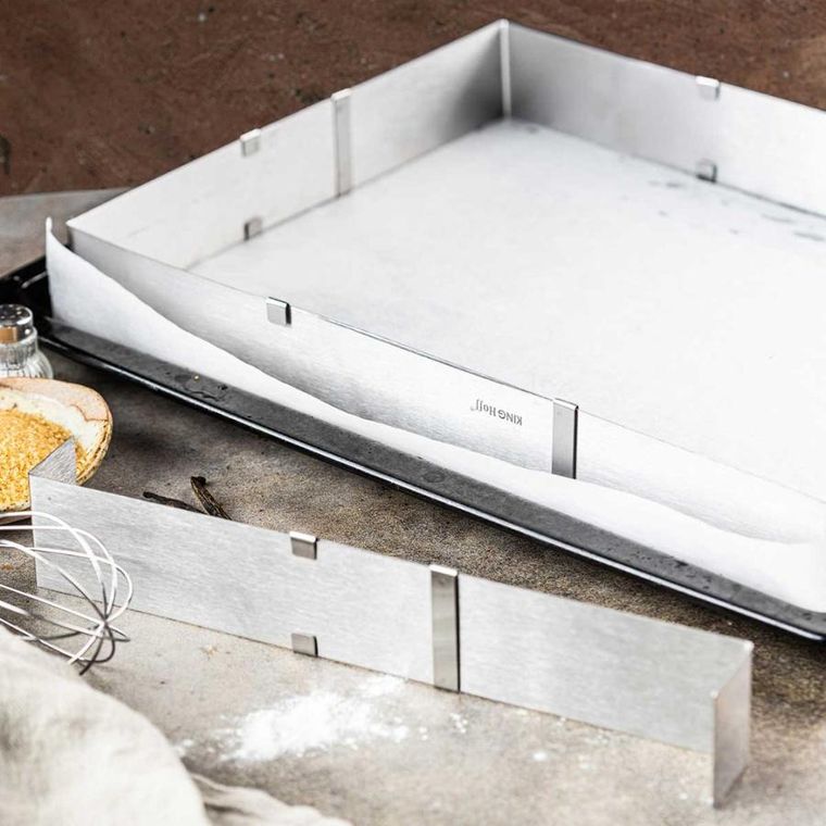 Kinghoff, forma regulowana, rant do ciast tortów, prostokątna