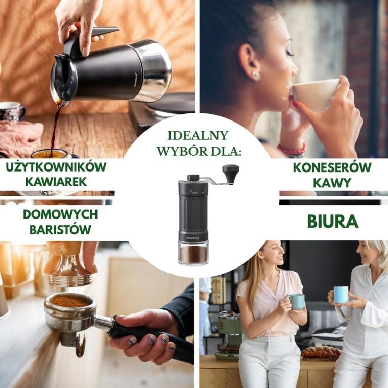 Kinghoff, ręczny młynek do kawy z regulacją, kh-2002
