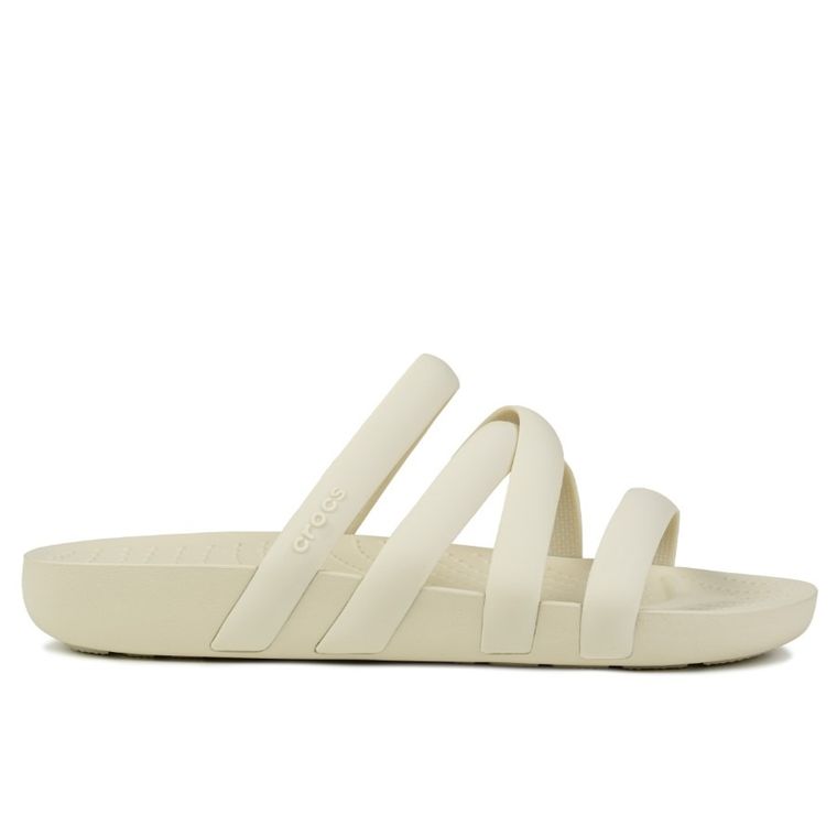 Klapki damskie, beżowe, Crocs Splash Strappy