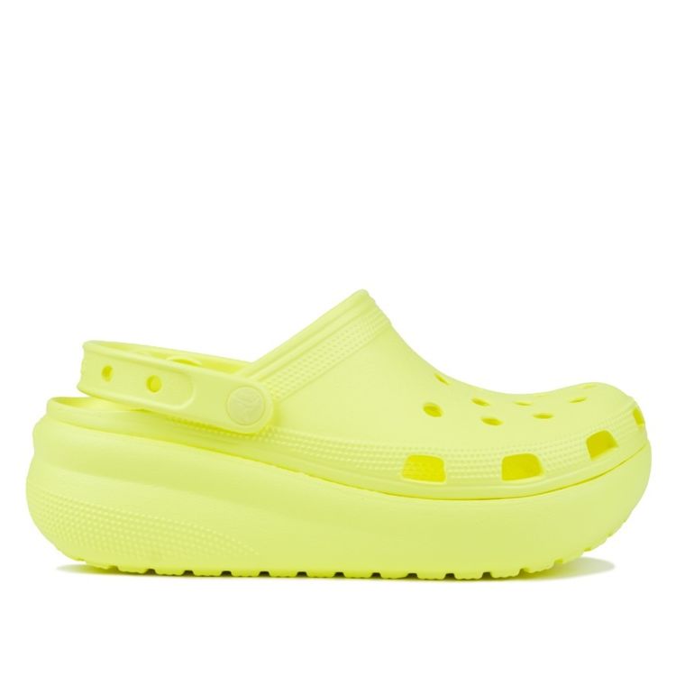 Klapki damskie na platformie, żółte, Crocs Classic