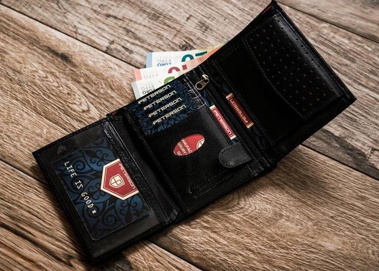 Klasyczny portfel męski ze skóry naturalnej, Peterson
