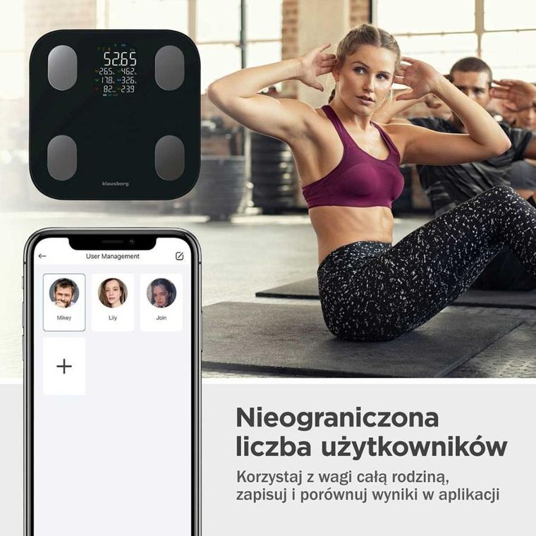 Klausberg, analityczna waga łazienkowa, smart ios android, kb-7854