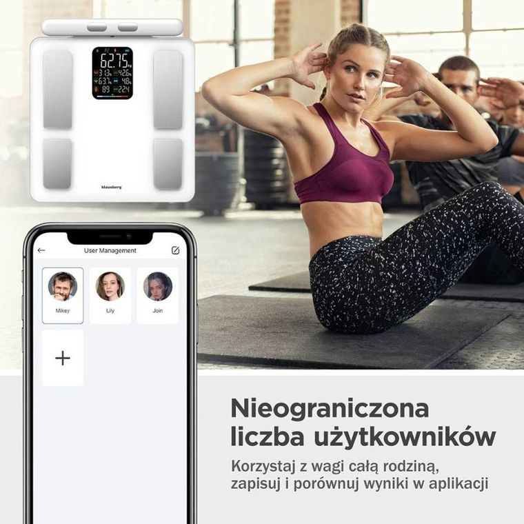 Klausberg, analityczna waga łazienkowa, smart ios android, kb-7857