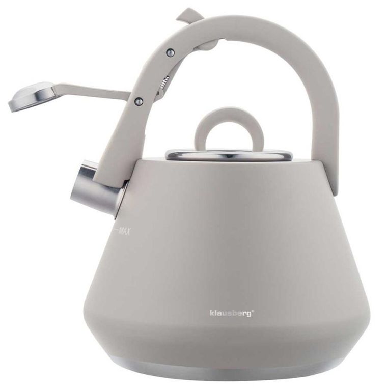 Klausberg, czajnik stalowy z gwizdkiem, szary, 2,5l, kb-7949