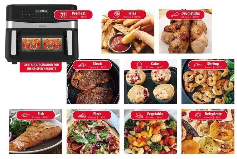 Klausberg, frytkownica beztłuszczowa, air fryer, 9l