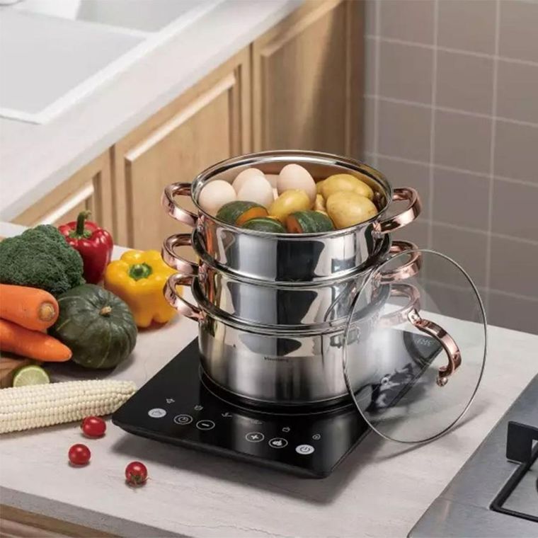 Klausberg, garnek na parę, rose gold, 20 cm, 3 elementy