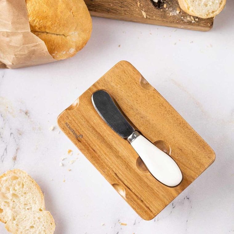 Klausberg, maselniczka porcelanowa z nożykiem klausberg, biała