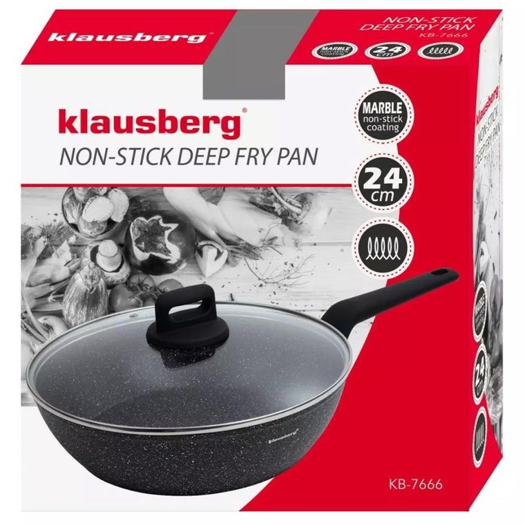 Klausberg, patelnia marmurkowa z pokrywą, 24 cm, KB-7666