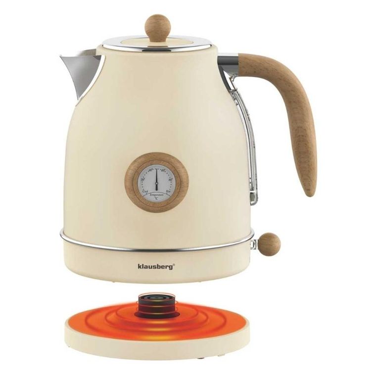 Klausberg, Retro, czajnik elektryczny, z termometrem, 1,7l, kb-9006
