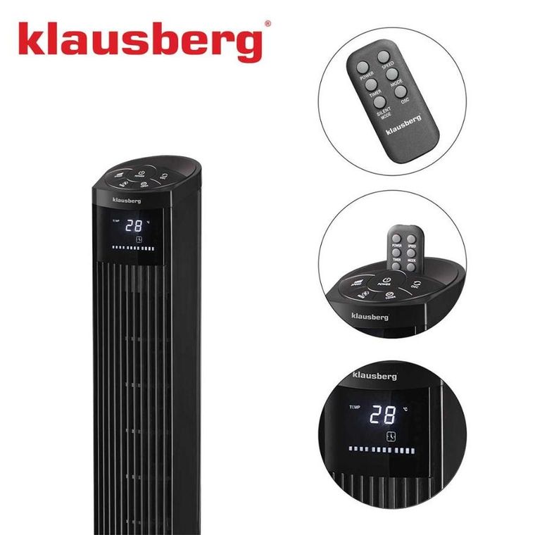 Klausberg, wentylator kolumnowy, podłogowy z pilotem, KB-7876