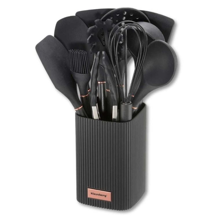 Klausberg, zestaw 12 silikonowych przyborów kuchennych w stojaku, kb-9011