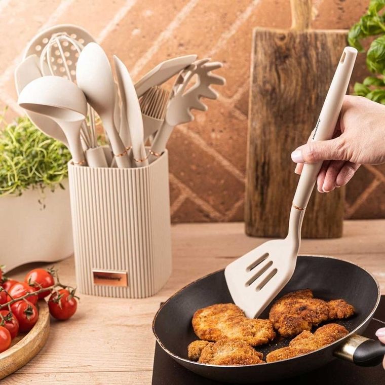 Klausberg, zestaw 12 silikonowych przyborów kuchennych w stojaku, kb-9012