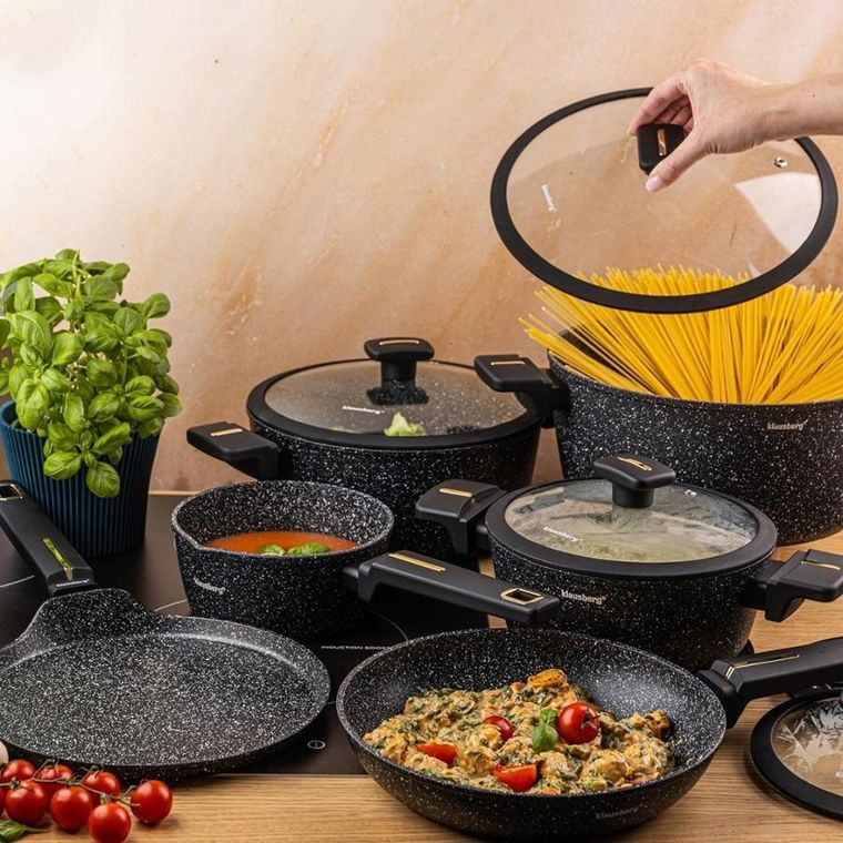 Klausberg, zestaw garnków marmurkowych, 12 elementów, kb-7966