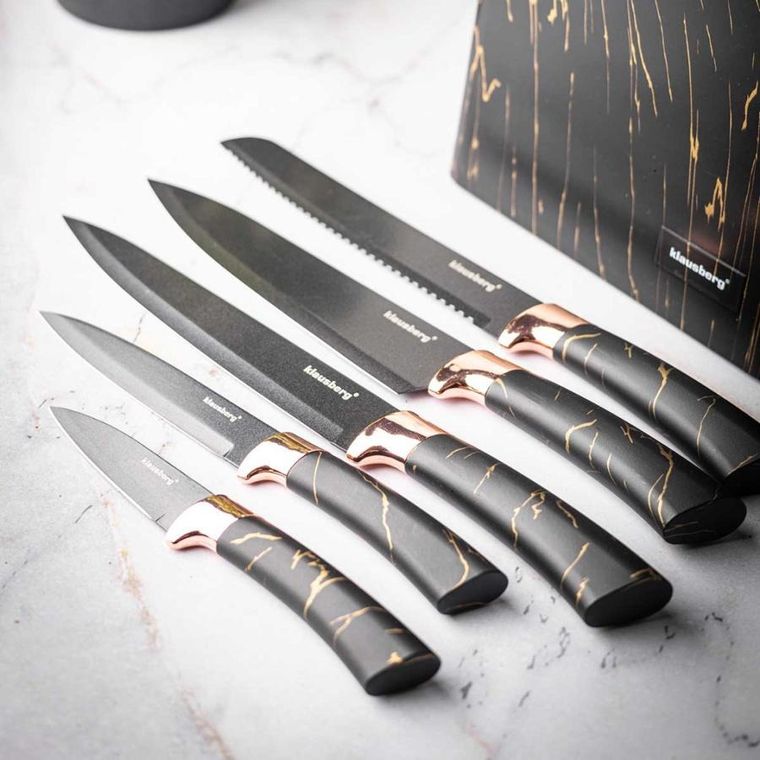 Klausberg, zestaw noży kuchennych w bloku, 5 szt.