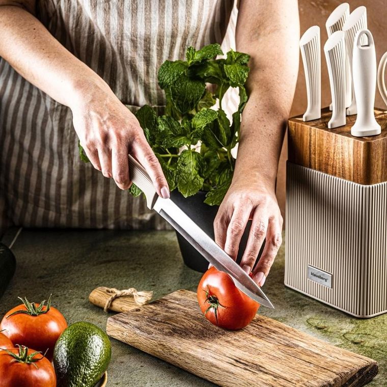 Klausberg, zestaw noży w bloku akacjowym, kb-7984