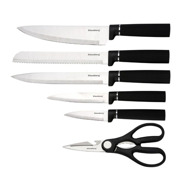 Klausberg, zestaw noży w stojaku z deską i chwytem na ręcznik, kb-7977