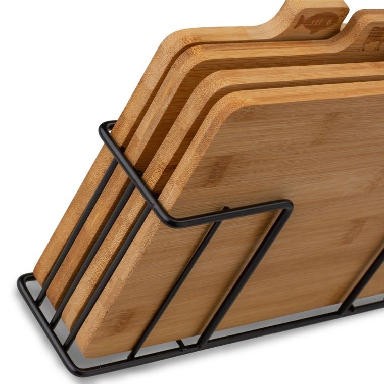 Könighoffer, Cedar, zestaw 4 desek do krojenia ze stojakiem, 29-21-7 cm