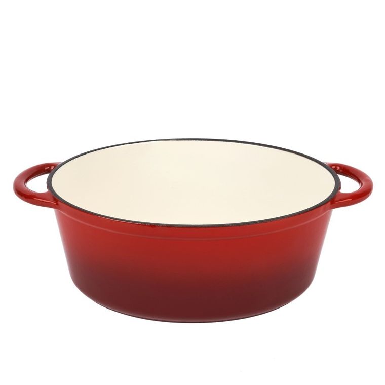 Könighoffer, gęsiarka żeliwna, emaliowana, owalna, czerwona, 4 l, 26-21-11,2 cm
