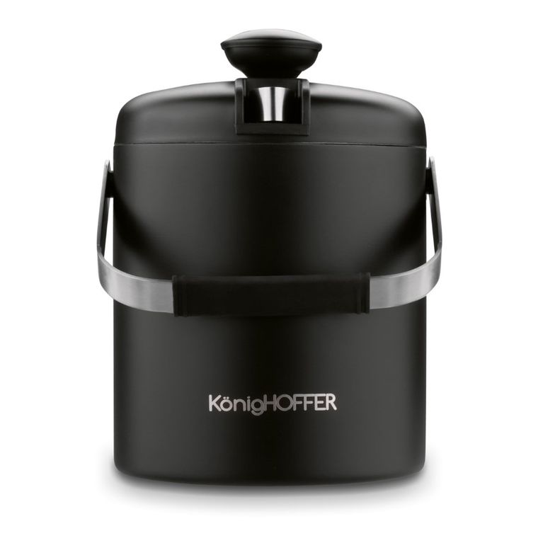 Könighoffer, Lugo, wiaderko do lodu ze szczypcami, czarny mat, 1,3l