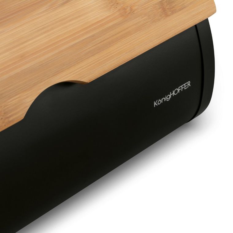 Könighoffer, Volano, chlebak metalowy z 3 pojemnikami, czarny
