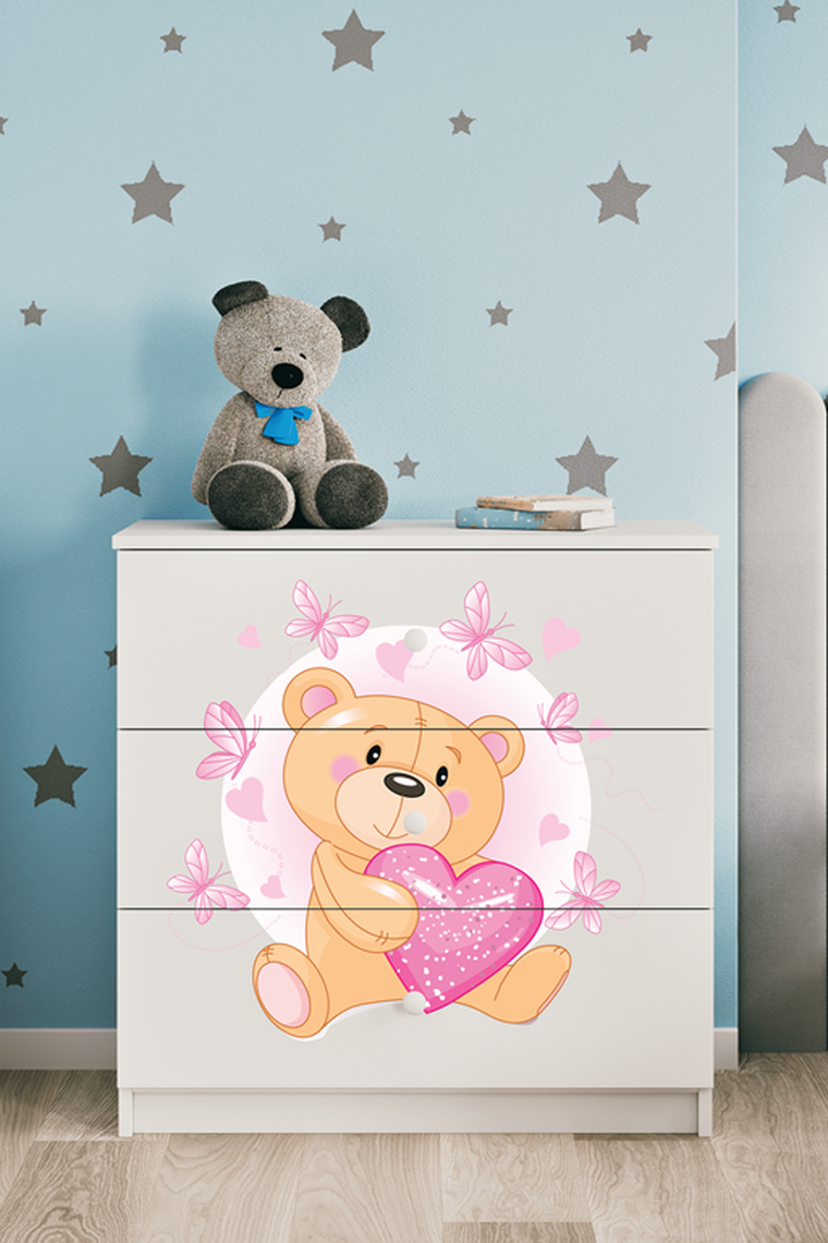 Kocot Kids, Babydreams, komoda, biała, miś motylki