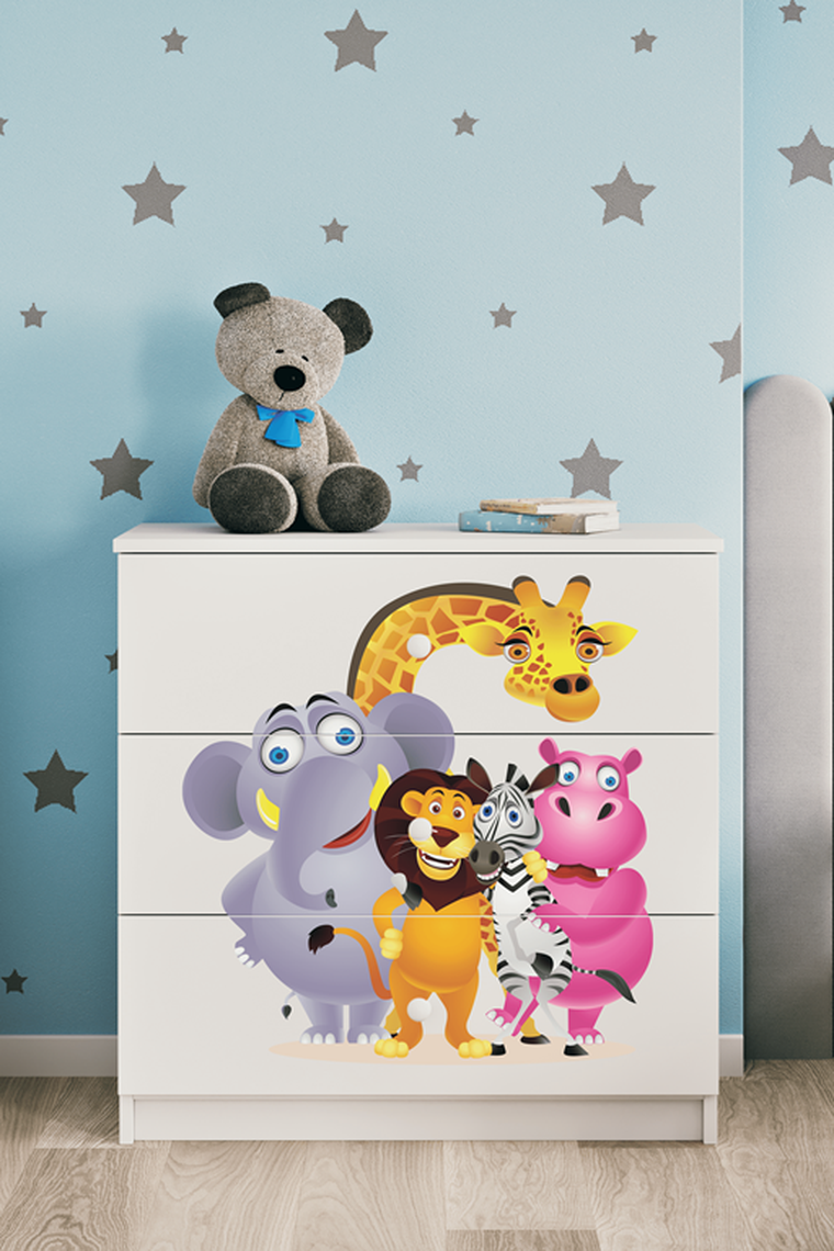 Kocot Kids, Babydreams, komoda, biała, zoo