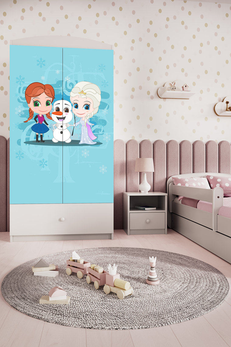 Kocot Kids, Babydreams, szafa, biała, zimowe księżniczki, 181.2-52-90 cm
