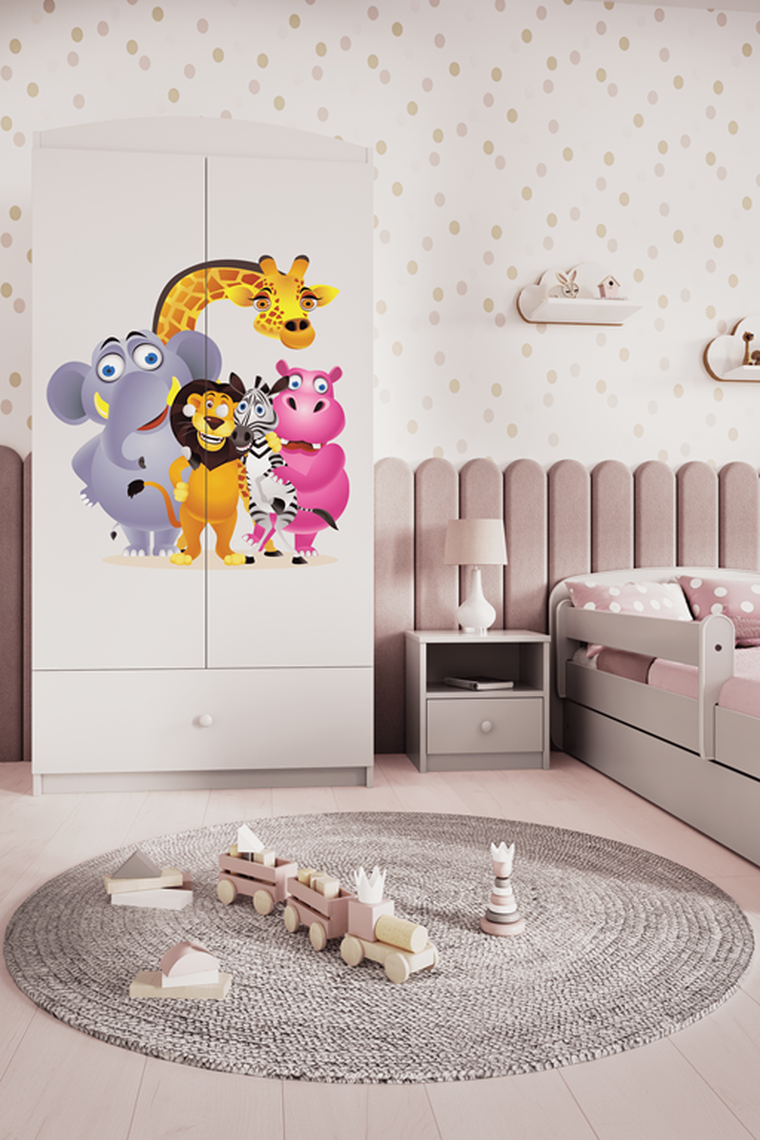 Kocot Kids, Babydreams, szafa, biała, ZOO, 181.2-52-90 cm