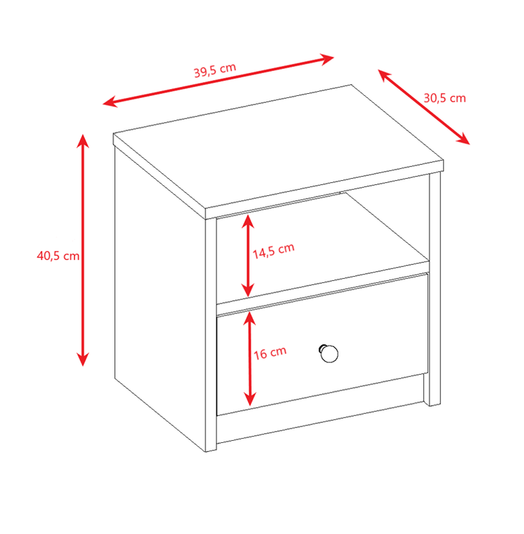 Kocot Kids, Babydreams, szafka nocna, biała, 181.2-52-90 cm
