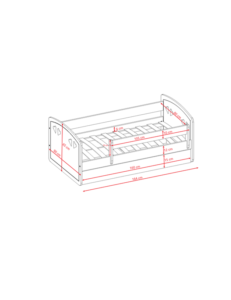 Kocot Kids, Julia, łóżko, białe, 80-160 cm