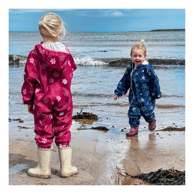Kombinezon przeciwdeszczowy dziecięcy z kapturem, różowy, LittleLife